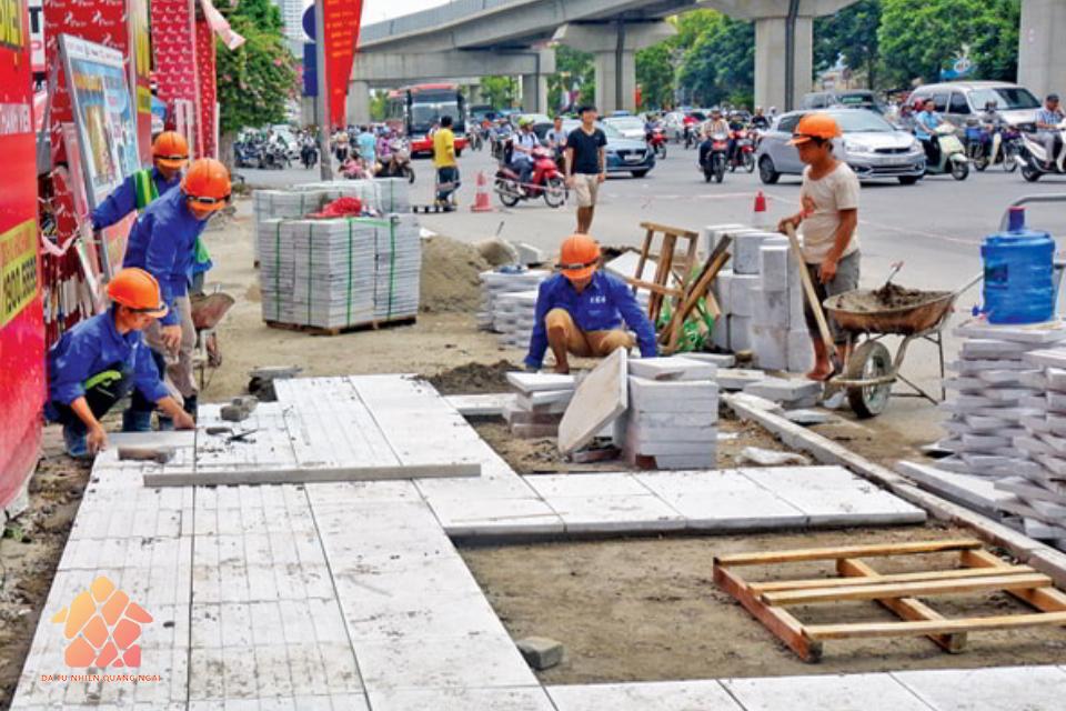 Quy trình thi công đá hoa cương lát vỉa hè
